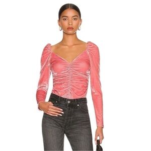 MINKPINK x Revolve Mekness Ruched Top In Blush Size S